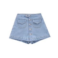 Quần short jean giả váy phong cách Hàn Quốc dành cho bé gái