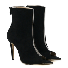 Giày boots nữ hở mũi, phong cách Âu Mỹ độc đáo