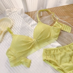 Bộ đồ lót nữ cup hình tam giác nâng ngực chống chảy xệ, phong cách tươi mới ngọt ngào