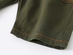 Quần short kaki thêu chữ phối viền cho bé trai