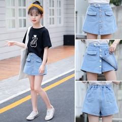 Quần short jean giả váy phong cách Hàn Quốc dành cho bé gái