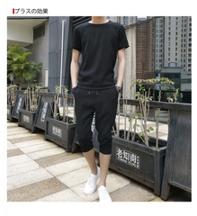 Bộ đồ nam trơn đơn giản chất đũi xốp mát hợp thời trang