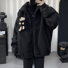 Áo khoác lông cừu form rộng unisex phong cách thời trang Hàn Quốc