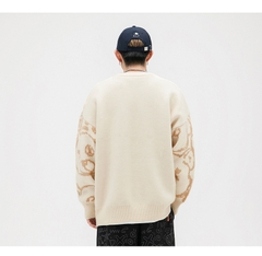 Áo len unisex dệt hình gấu phong cách Nhật Bản
