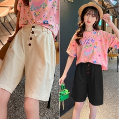 Quần short vải cotton kiểu dáng mỏng hợp thời trang dành cho bé gái
