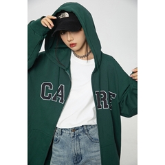 Áo khoác unisex dài tay thêu chữ CARE thời trang cặp đôi