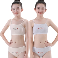 Bộ đồ lót hai dây vải cotton nguyên chất dành cho bé gái thời kỳ phát triển