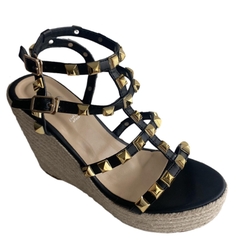 Giày sandal đế xuồng dây quai thiết kế đinh tán phong cách La Mã