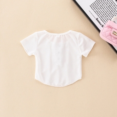 Áo thun kiểu dáng ngắn ôm dáng phong cách ngọt ngào dành cho bé gái