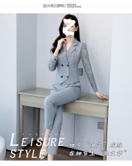 Bộ đồ vest hai mảnh ôm dáng thời trang cao cấp dành cho nữ
