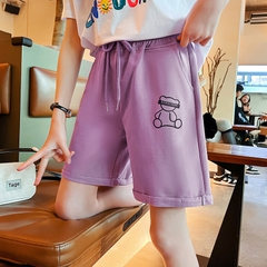 Quần short vải cotton thiết kế lưng dây rút phong cách Hàn Quốc dành cho bé gái