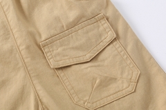 Quần short kaki in chữ phối túi hộp cho bé trai