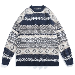 Áo len dệt kim unisex họa tiết Fair Isle hot trend