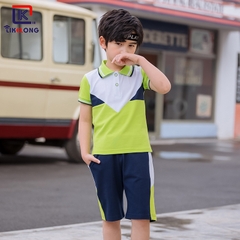 Bộ đồ thể thao ngắn tay cổ Polo phối màu cho bé trai