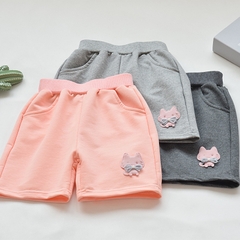 Quần short kiểu dáng thể thao in họa tiết mèo dễ thương dành cho bé gái