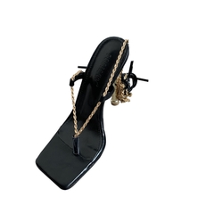 Giày sandal cao gót quấn quai ngang cá tính dành cho nữ mùa hè