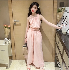 Bộ áo hai dây và quần ống rộng thời trang dành cho bé gái