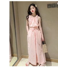 Bộ áo hai dây và quần ống rộng thời trang dành cho bé gái