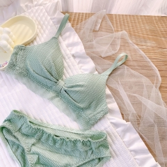 Bộ đồ lót nữ cup hình tam giác nâng ngực chống chảy xệ, phong cách tươi mới ngọt ngào