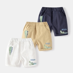 Quần short kaki in hoạt hình cá sấu cho bé trai