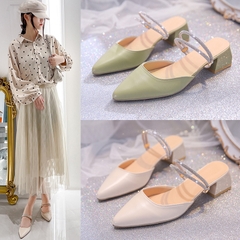 Giày sục mũi nhọn đính đá lấp lánh