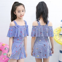 Bộ đồ bơi liền mảnh phong cách công chúa tay phồng dành cho bé gái