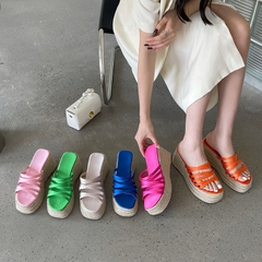 Giày sandal đế xuồng nữ phong cách La Mã thời trang đi biển mùa hè