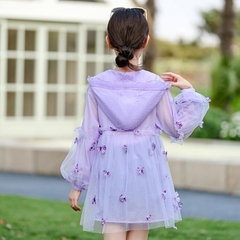 Áo khoác chống nắng vải mỏng thoáng khí họa tiết bướm thời trang dành cho bé gái