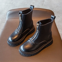 Giày boot Martin UNMUN lưới thoáng khí khóa kéo tiện lợi cho bé gái