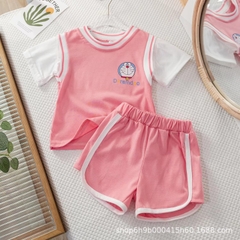 Bộ đồ thể thao hai mảnh in hình doraemon dễ thương dành cho bé gái