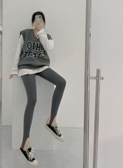 Quần legging vải da cá lưng cao ôm dáng dành cho nữ tập yoga
