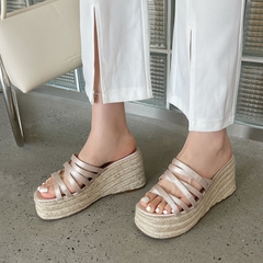 Giày sandal đế xuồng nữ phong cách La Mã thời trang đi biển mùa hè