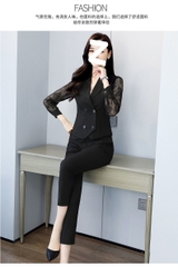 Bộ đồ vest hai mảnh ôm dáng thời trang cao cấp dành cho nữ