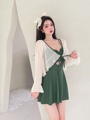 Bộ đồ bơi hai mảnh phối ren mỏng gợi cảm hợp thời trang quyến rũ