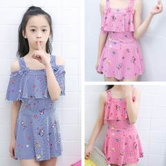 Bộ đồ bơi liền mảnh phong cách công chúa tay phồng dành cho bé gái