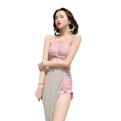 Bộ đồ bơi ba mảnh kín đáo giúp che bụng, gợi cảm phong cách Hàn Quốc