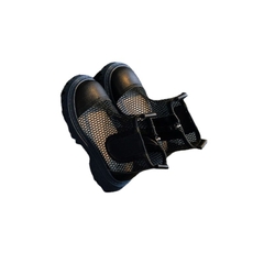 Giày boot Martin UNMUN lưới thoáng khí khóa kéo tiện lợi cho bé gái