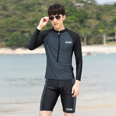 Bộ đồ bơi nam dài tay có khóa kéo chống nắng nhanh khô