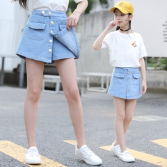 Quần short jean giả váy phong cách Hàn Quốc dành cho bé gái