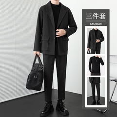Set bộ đồ vest nam kèm áo thun trẻ trung lịch lãm kiểu dáng Hàn Quốc