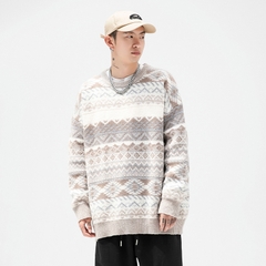 Áo len dệt kim unisex họa tiết Fair Isle hot trend