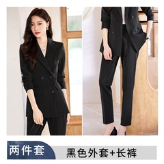 Bộ đồ vest cao cấp với thiết kế hai hàng khuy sang trọng, phong cách công sở dành cho nữ