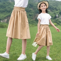 Quần giả váy ống rộng kiểu dáng mỏng phong cách đơn giản dành cho bé gái