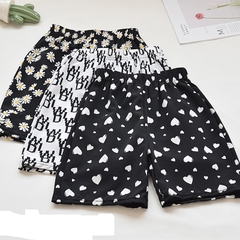 Quần short vải voan ống rộng kiểu dáng mỏng thiết kế họa tiết thời trang dành cho bé gái