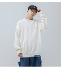 Áo len unisex giả hai lớp form rộng phong cách retro