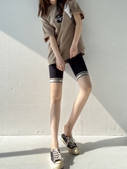 Quần legging ngắn thiết kế lai quần cá tính, phong cách Hàn quốc dành cho nữ