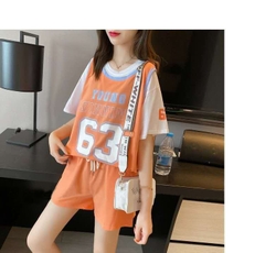 Bộ đồ thể thao nữ hai mảnh có in số kiểu dáng rộng rãi, thoải mái size lớn