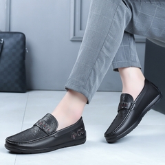Giày lười nam chất da bò mềm mại kiểu dáng họa tiết đẹp sang trọng