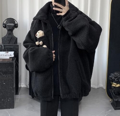 Áo khoác lông cừu form rộng unisex phong cách thời trang Hàn Quốc