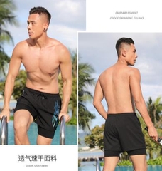 Quần bơi nam hai lớp in hình có túi khóa kéo tiện lợi